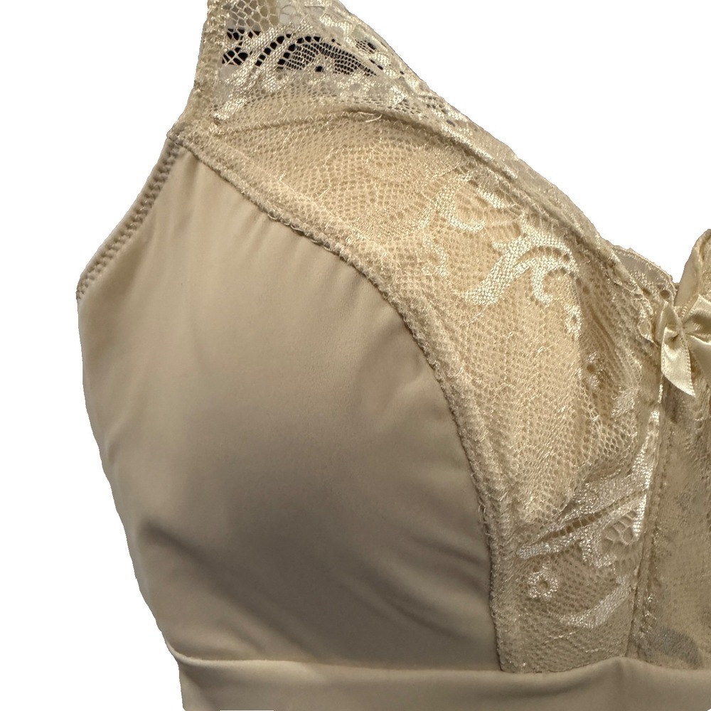 Rhonda Shear Cream Lace Camisole Nylon Spandex‎ Womens L Undergarment